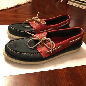 Blue / Red Sperry Top- Sider Shoes